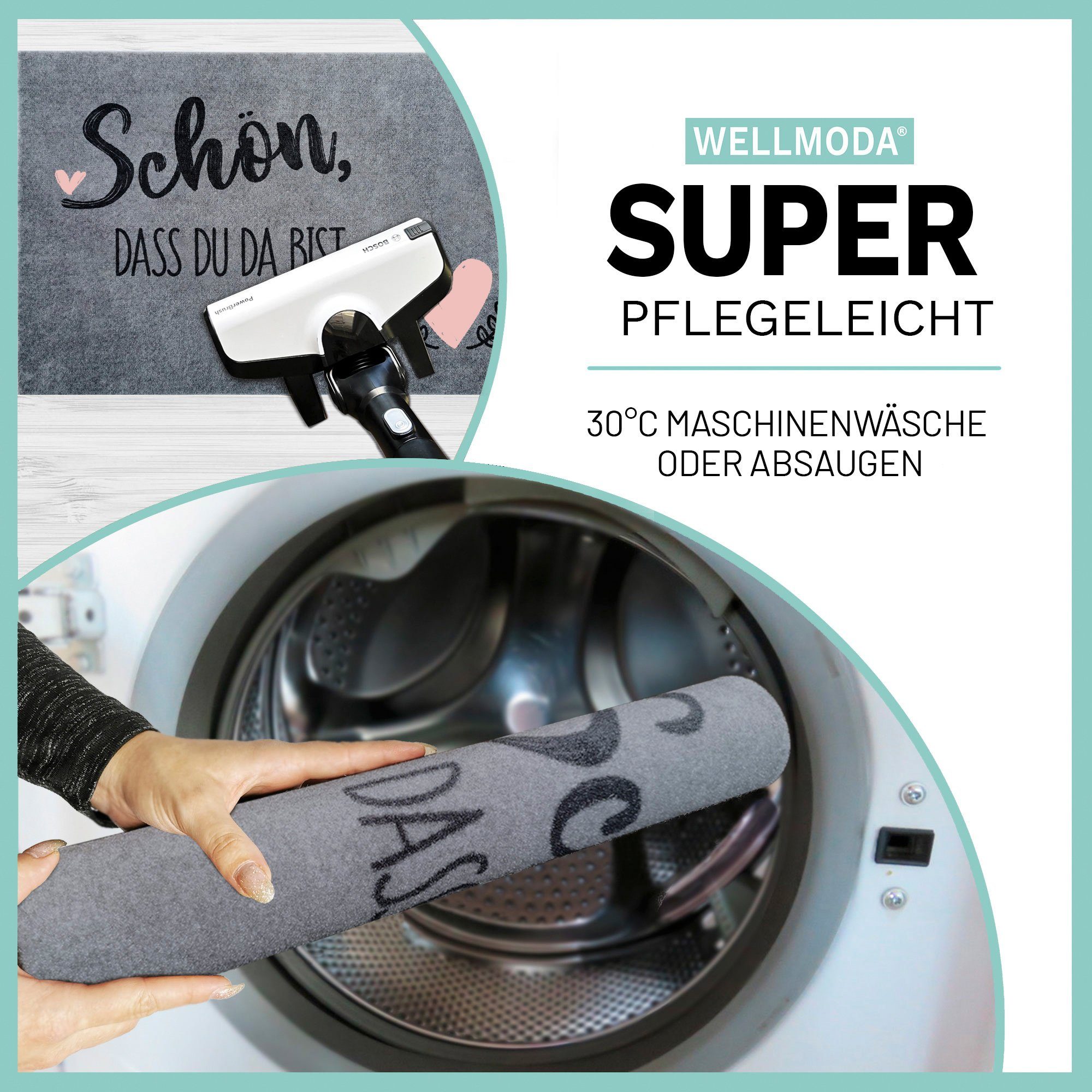 WELLMODA Fußmatte "Schön, dass du da günstig online kaufen