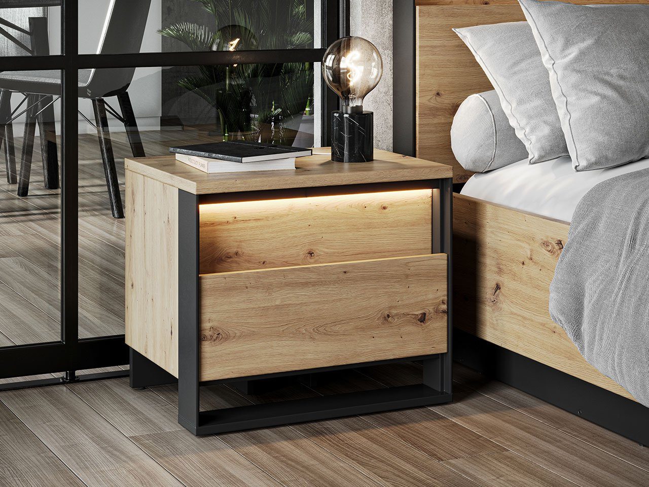 MIRJAN24 Nachttisch Quant QS-03 (2 Schubladen), gedämpftem Schließsystem, L günstig online kaufen