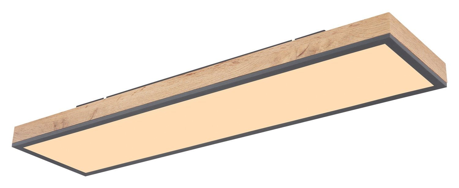 GLOBO LIGHTING LED Deckenleuchte DORO, 1-flammig, Braun, Graphitgrau, MDF, Metall, Anpassung der Farbtemperatur, Dimmfunktion, Memoryfunktion, LED fest integriert, Neutralweiß, Tageslichtweiß, Warmweiß