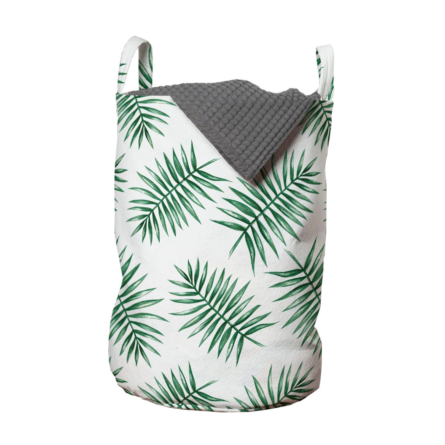Wäschesäckchen Griffen Waschsalons, Palm Wäschekorb Abakuhaus für Kordelzugverschluss Grün Tropical Aquarell mit