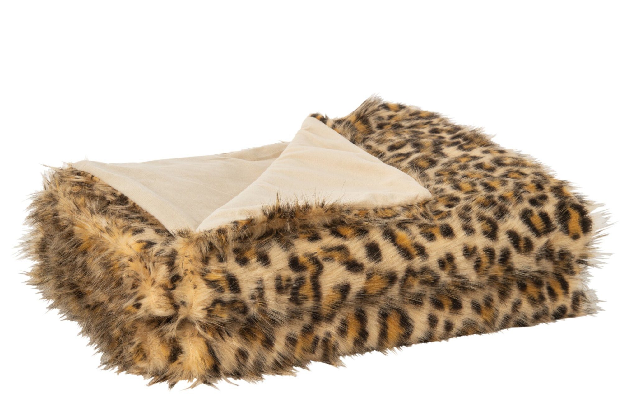 Wohndecke Kuscheldecke Leo mit Leopardenmuster braun beige 130 x 180 cm, MF