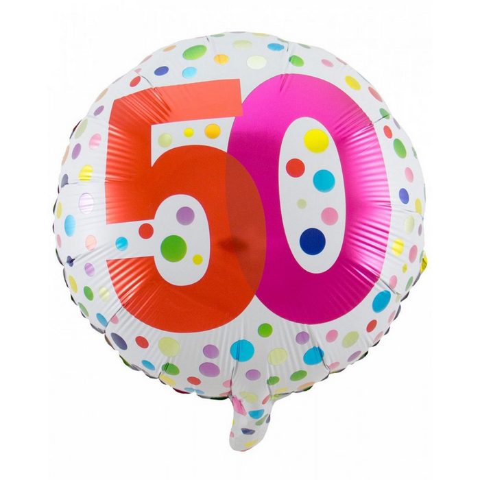 Horror-Shop Folienballon Folienballon Konfetti 50. Geburtstag als Geschenka
