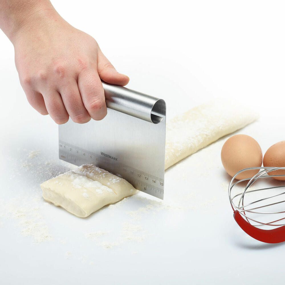 WESTMARK Teigschaber Karte mit Skala, Teigspachtel zum einfachen Schneiden und Streichen, Edelstahl, für Fondant oder Teig