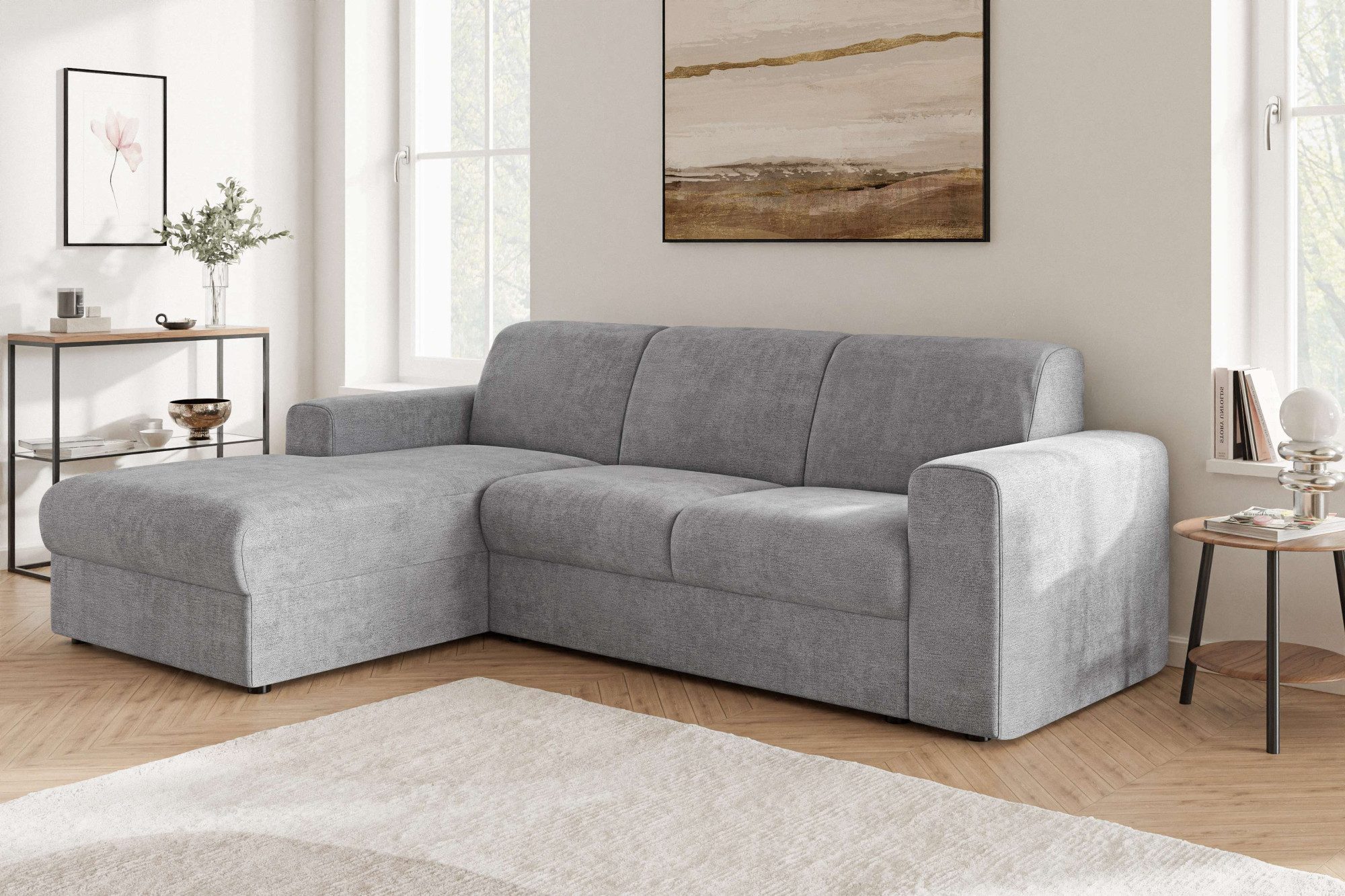 OTTO home Ecksofa BORNHOLM 2.0 L-Form, Breite 220 cm, Verlässliche Qualität, Struktur, Recamiere links/rechts bestellbar, Bezug - Chenille oder Struktur
