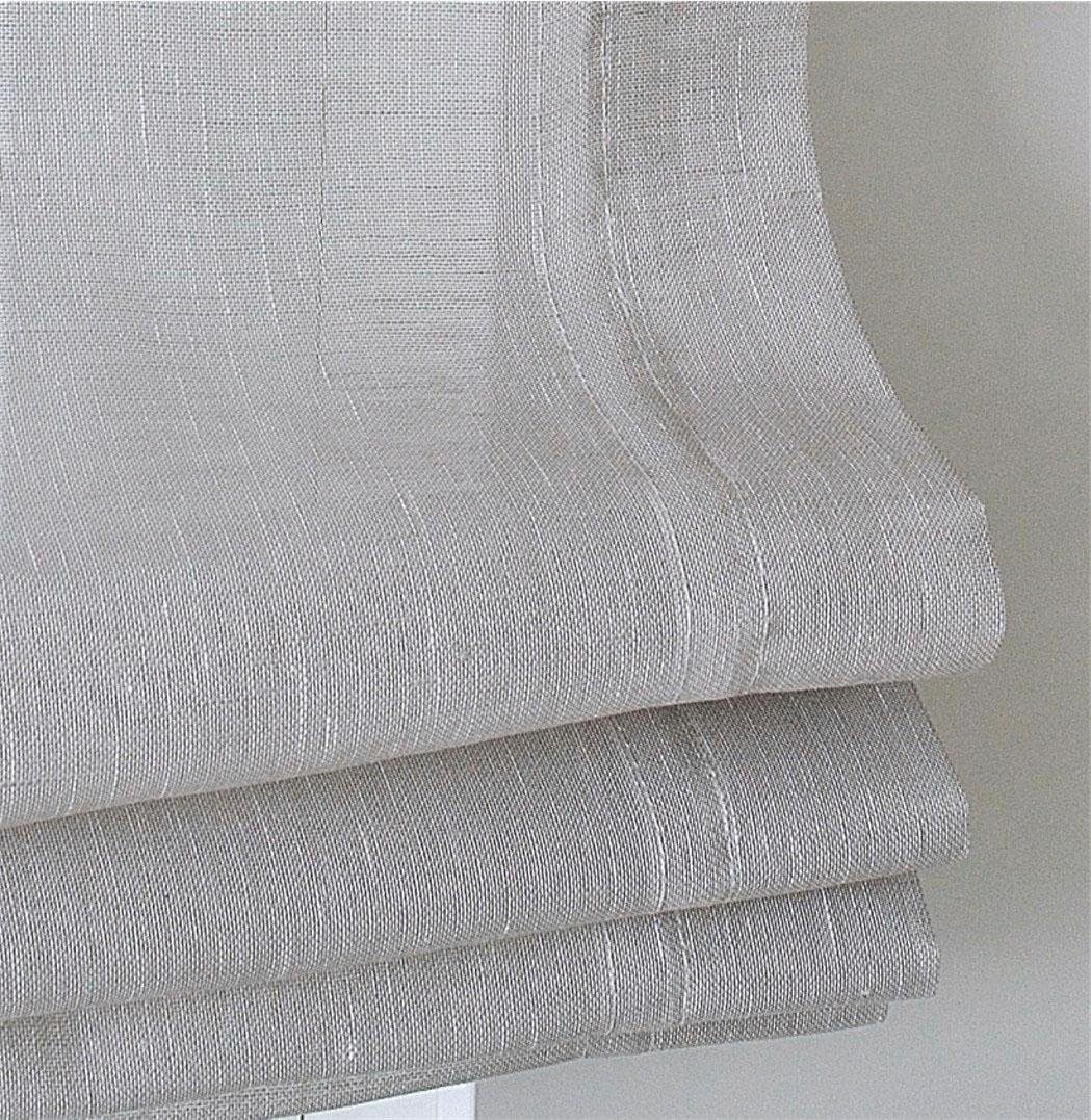 Kutti Raffrollo Brondby, mit Schlaufen, freihängend, halbtransparent, Polyester, Schlaufen