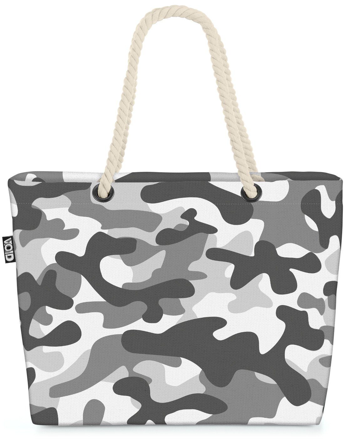 VOID Strandtasche (1-tlg), Tarnfarben Grau Beach Bag Tarn-Kleidung Militär Muster Camouflage-Muster Kampf