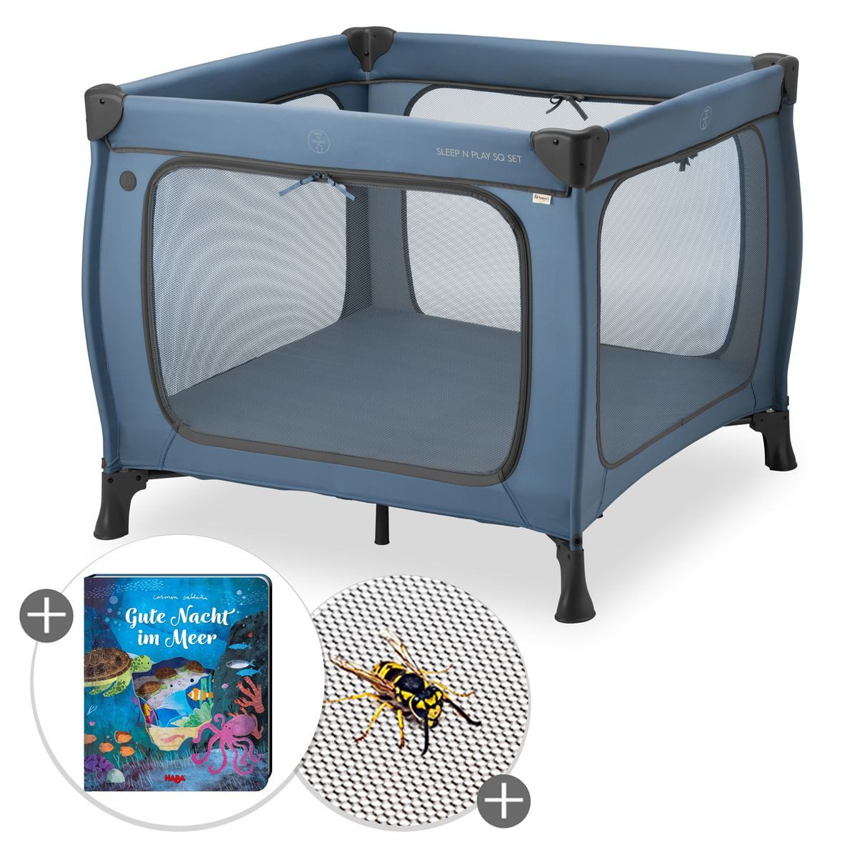 Baby-Reisebett Sleep N Play SQ Set - Dark Blue