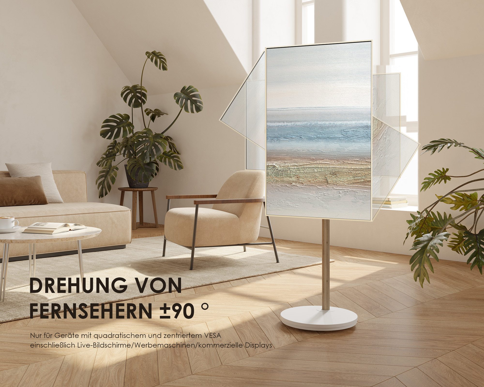 FITUEYES TV-Ständer, (bis 48,00 Zoll, Mobiler TV Stand mit Rollen, 90° Bildschirmdrehung)