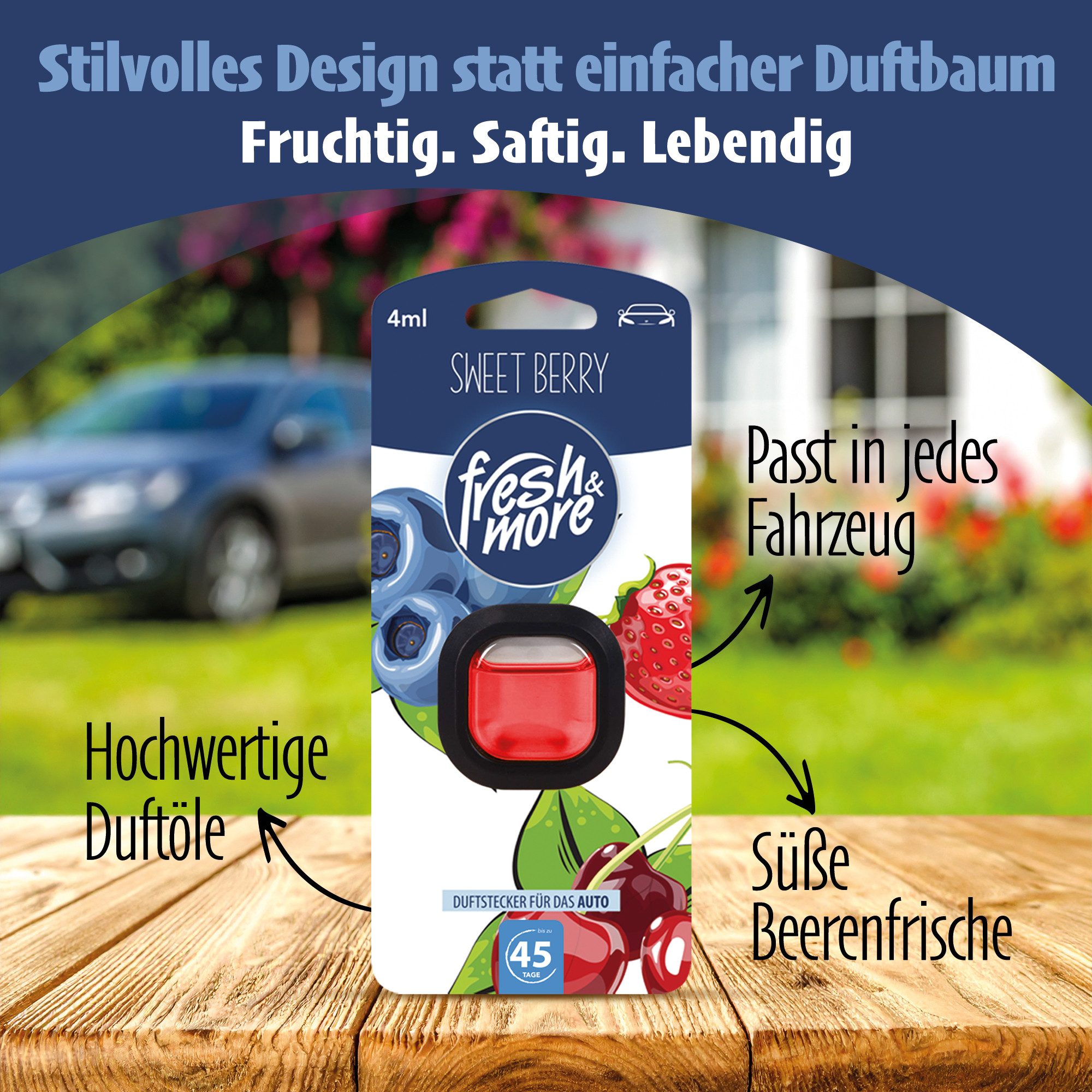 fresh & more Raumduft Auto-Lufterfrischer (4ml 3er Pack), 3-St)