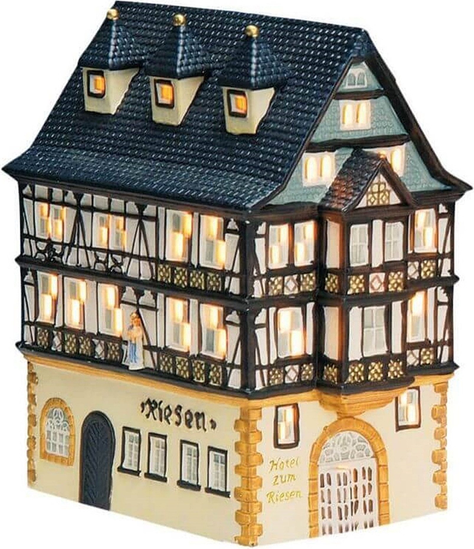 Wurm Dekoobjekt Lichthaus Porzellan Teelichthaus Hotel Riesen/Miltenberg 17x22x10 cm