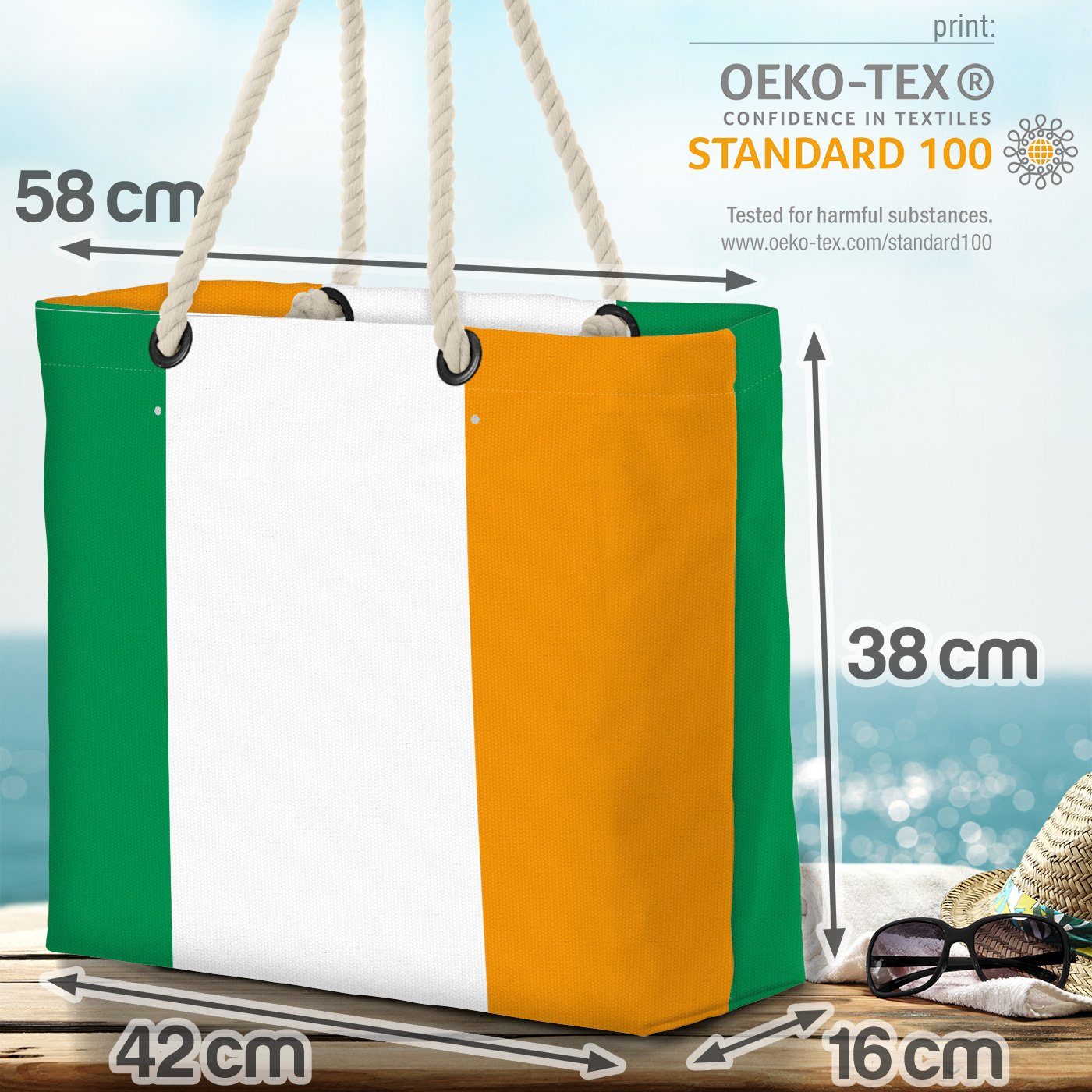 Fahne Länderflagge Strandtasche (1-tlg), Flagge WM EM Irland VOID