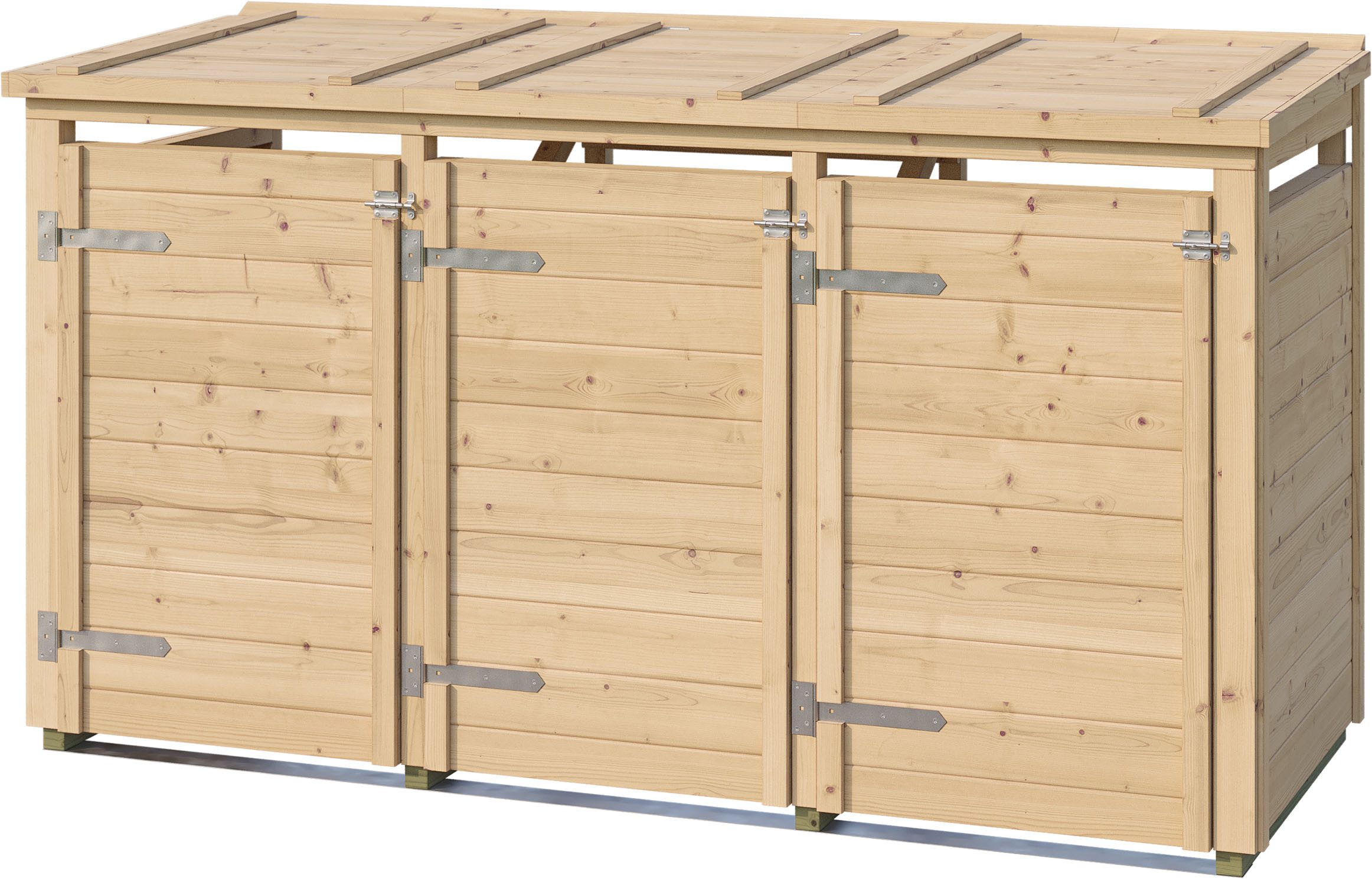 weka Mülltonnenbox Killarney, Metall pulverbeschichtet, für 3 Mülltonnen, BxTxH: 230x92x127 cm
