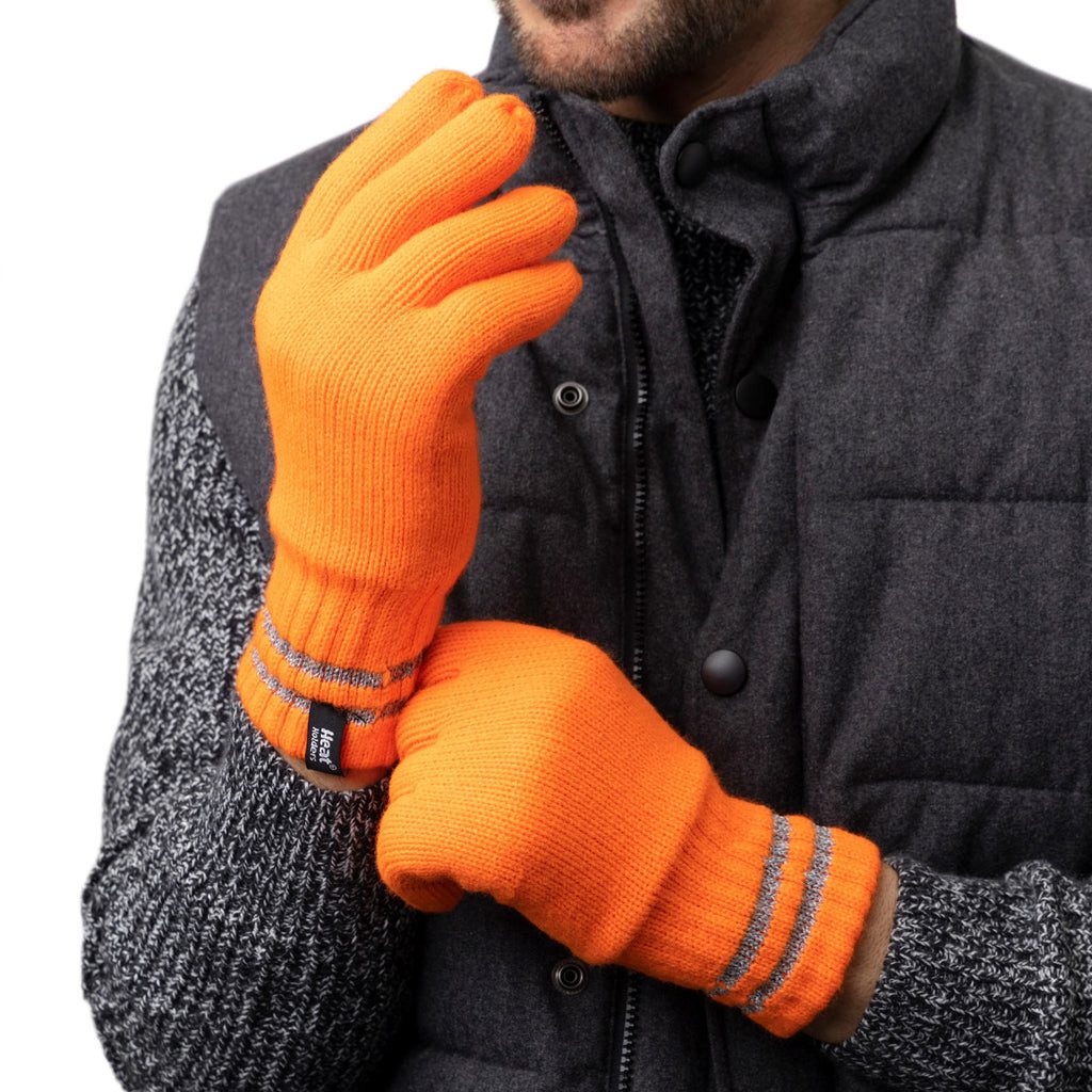 Heat Holders Arbeitshandschuhe reflektierende Streifen orange günstig online kaufen