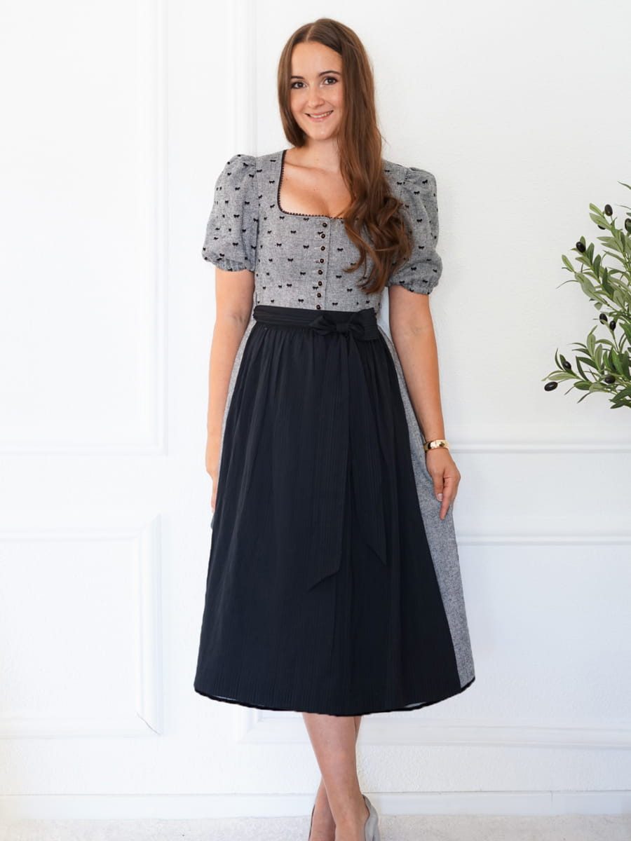 MarJo Dirndl Dirndl Belle Amour 75cm Länge grau
