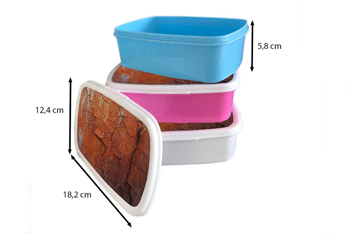 MuchoWow Lunchbox Eisen - für weiß Rost und - für Brotbox Kunststoff, Industriell, Brotdose, und Jungs (2-tlg), Kinder Erwachsene, Mädchen