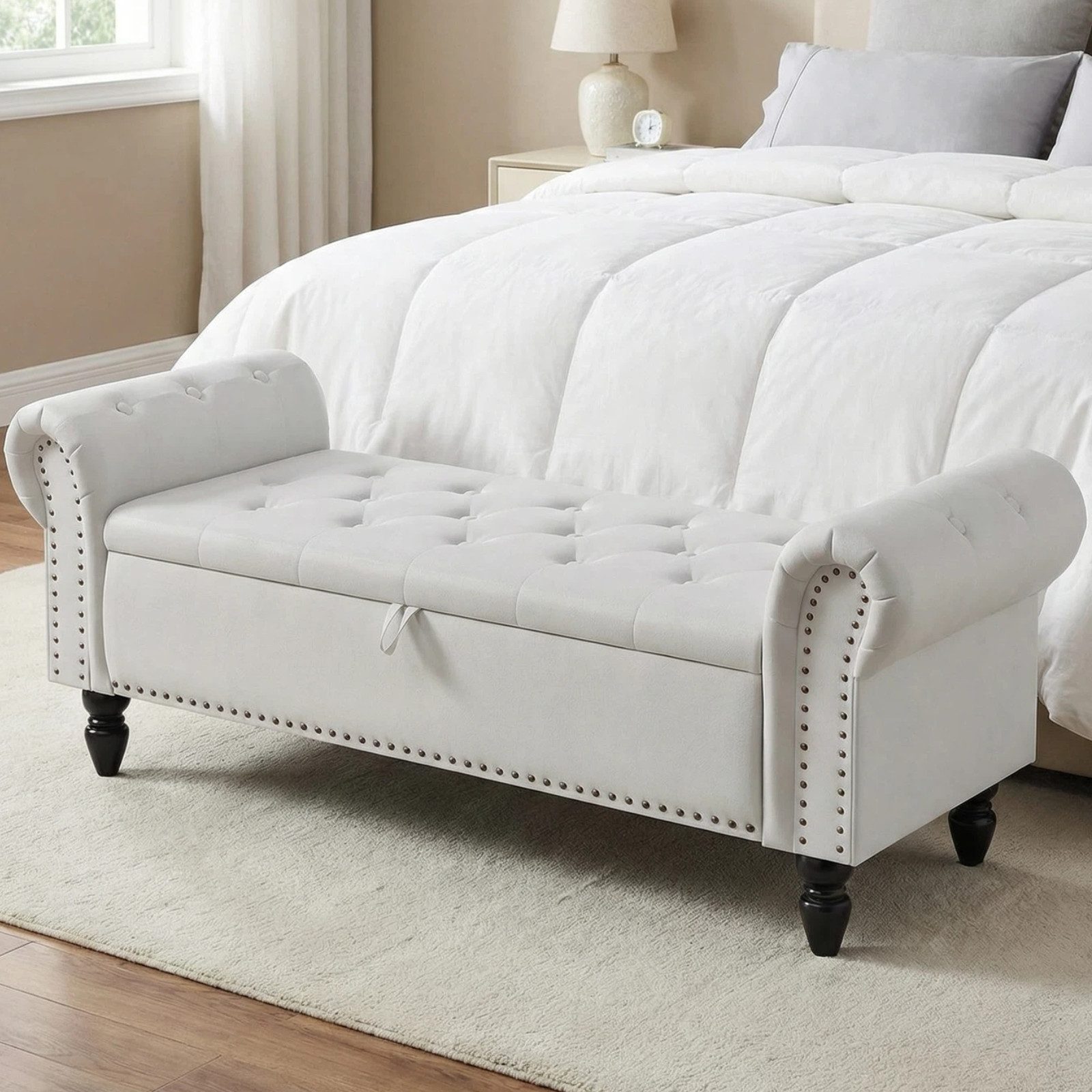 TLGREEN Bettbank Doppelter Hocker mit Stauraum, (Samt,Eleganz und Komfort mit Stauraum), Multifunktionsbank für Wohnzimmer,Schlafzimmer