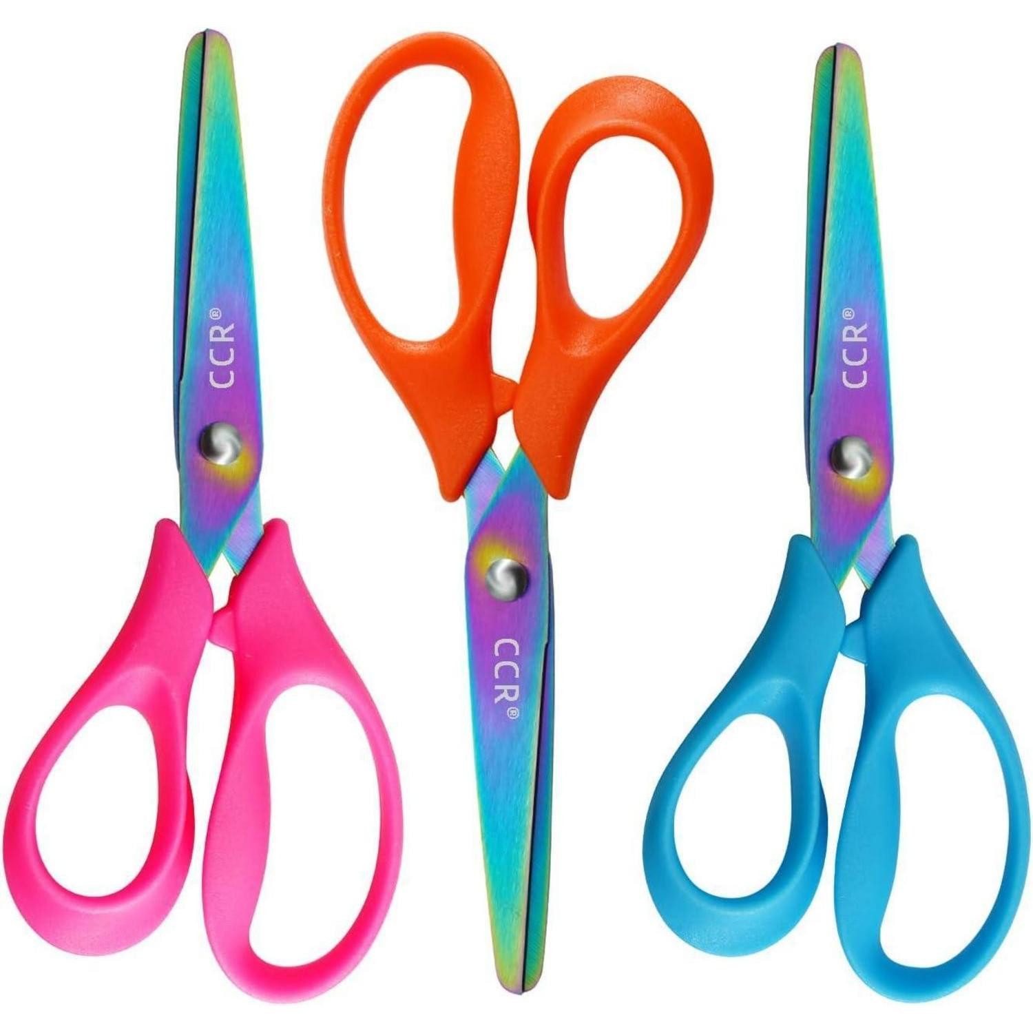 LuxusKollektion Bastelscheren Linkshänder Kinderschere 13cm Titan beschichtet 3er Set