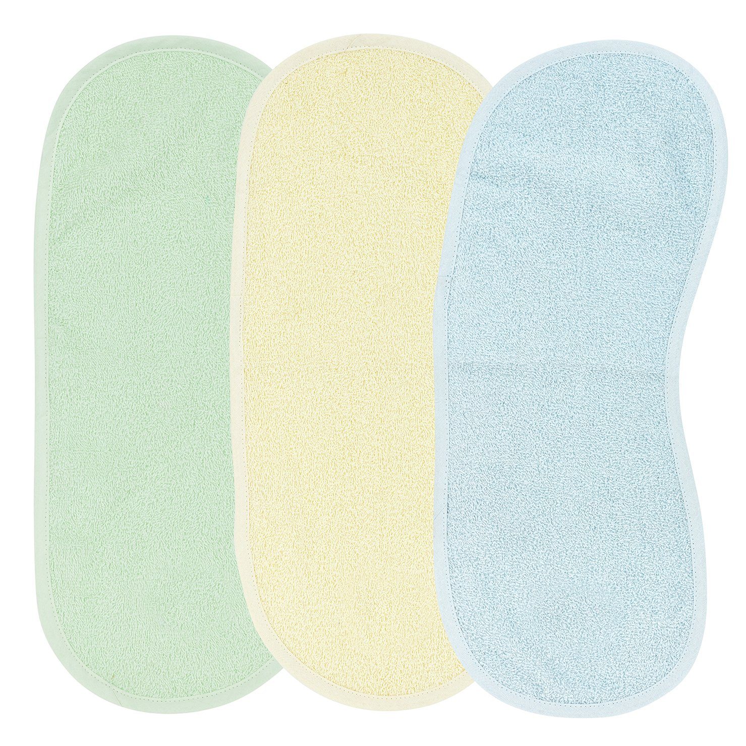 Meyco Baby Spucktuch Uni Soft Mint/Soft Yellow/Light Blue, (3-tlg), 53x20cm