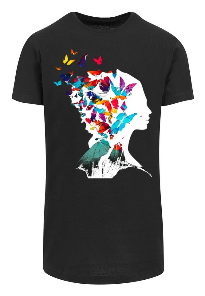 T-Shirt LONG Schmetterling Print TEE Silhouette F4NT4STIC