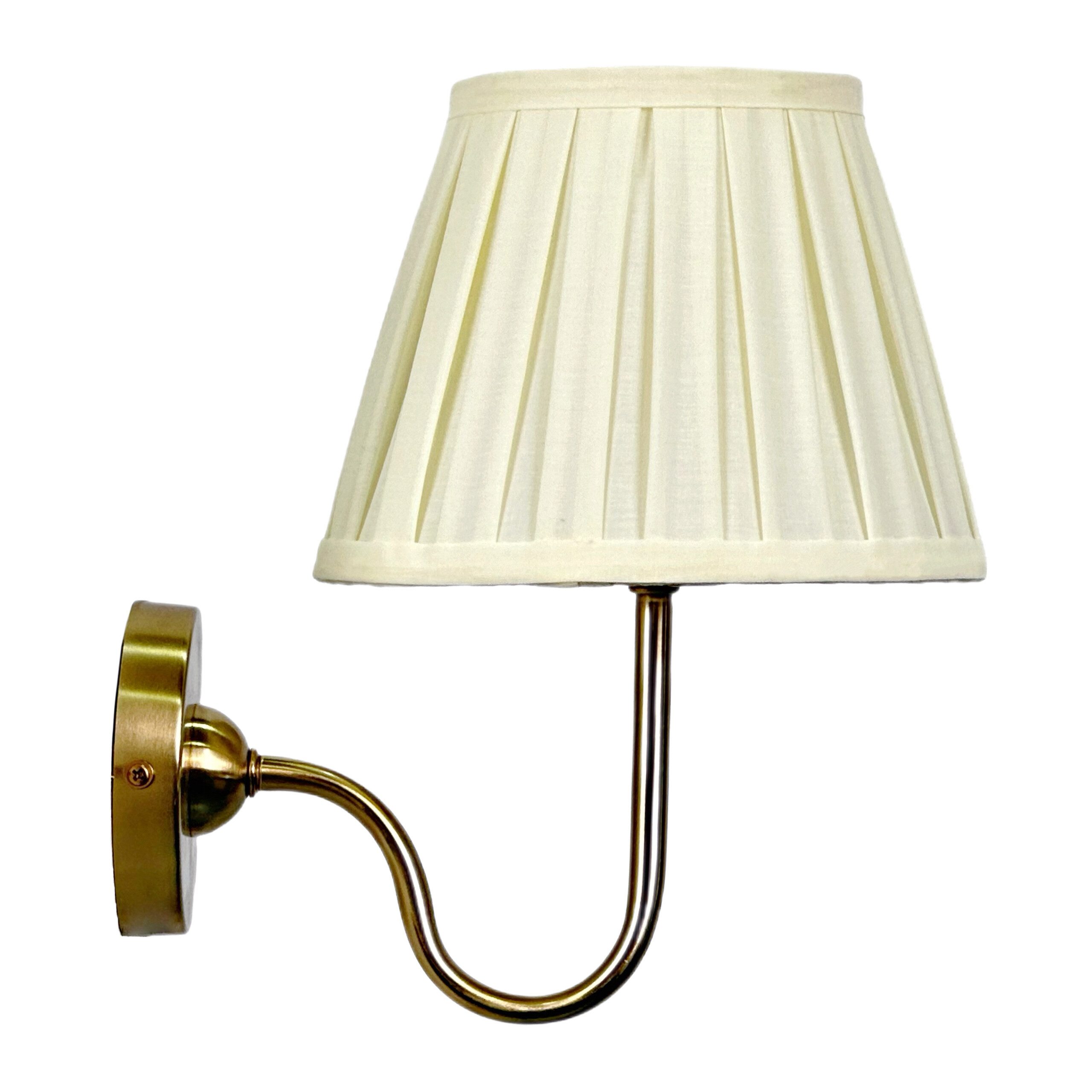 relaxdays Wandleuchte Antike Wandlampe mit Stoffschirm, Indirekte Beleuchtung, Ohne Leuchtmittel