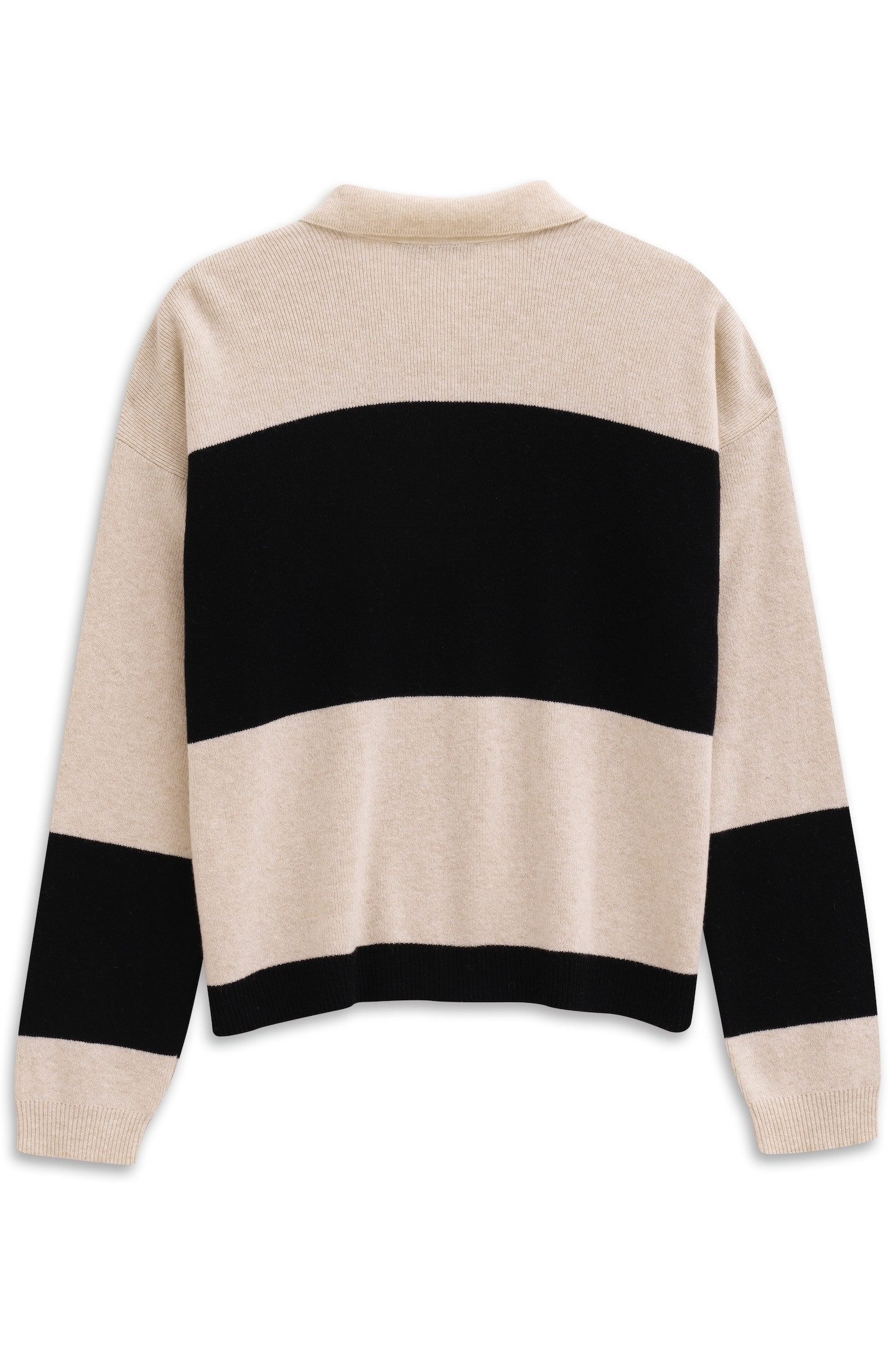 bugatti Polokragenpullover gestreift aus einem Kaschmir-Mix mit Knopfleiste