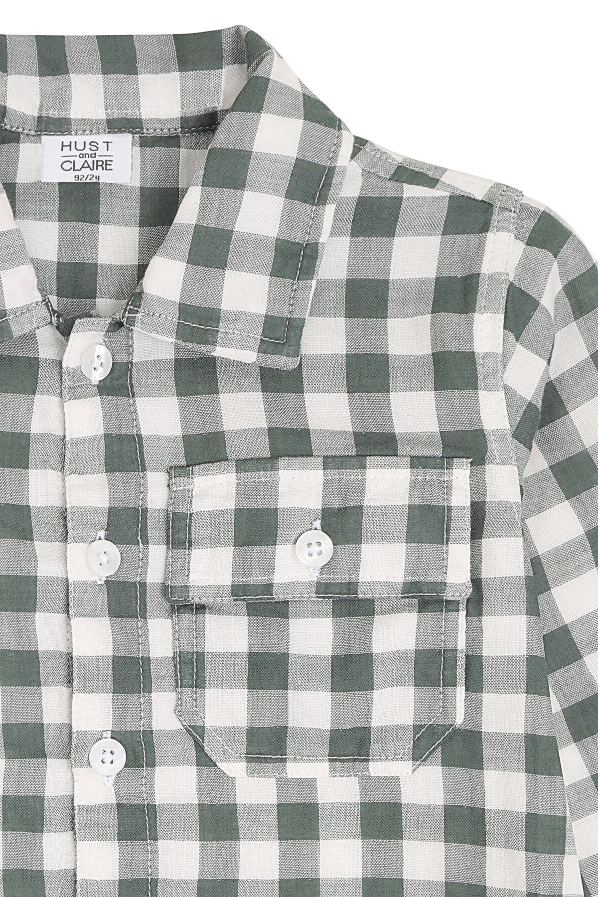 Hust & Claire Langarmhemd HCRavn Muslin (1-tlg) HCRavn Muslin Check Jungen Musselinhemd