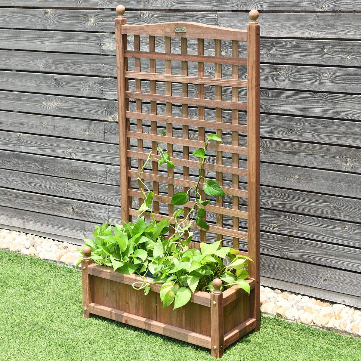 COSTWAY Blumenkasten, Pflanzkasten, Hochbeet mit Spalier, günstig online kaufen