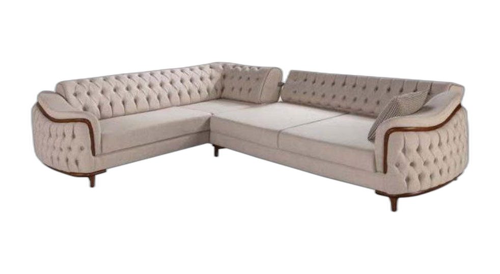 Xlmoebel Chesterfield-Sofa Ecksofa im Chesterfield-Stil mit hochwertiger Polsterung in Grau, 1 Teile, Hergestellt in Europa