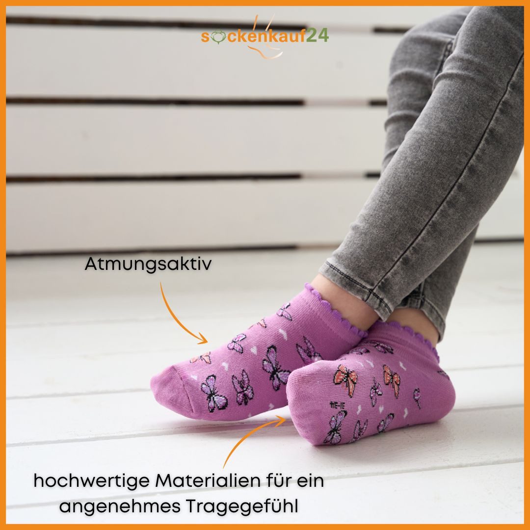 sockenkauf24 Sneakersocken 10 Paar Kinder Sneaker Socken Jungen & Mädchen Baumwolle Kindersocken (56269, 35-38) WP