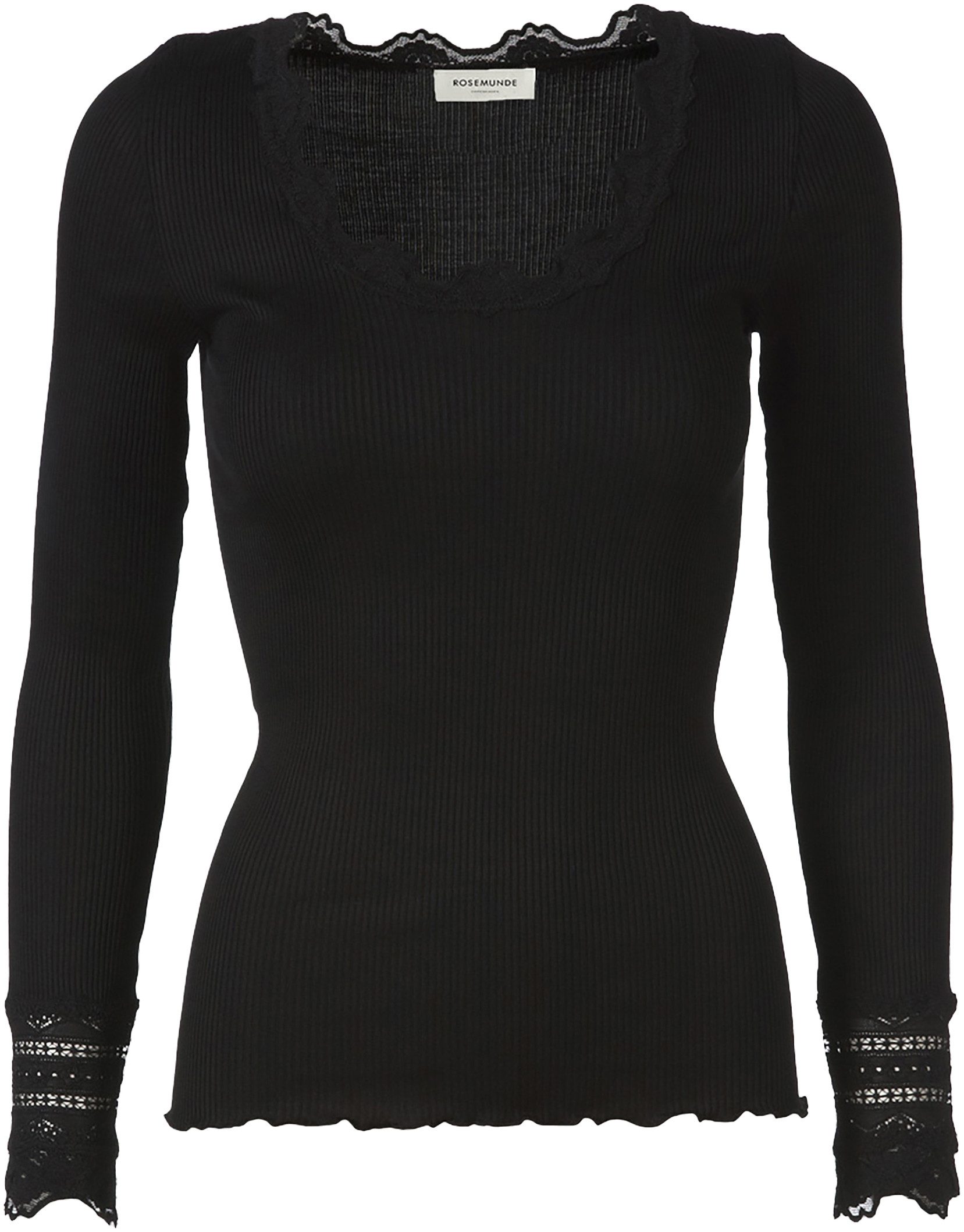 rosemunde Langarmshirt Benita Silk Blouse Vintage-Spitzenbesatz günstig online kaufen