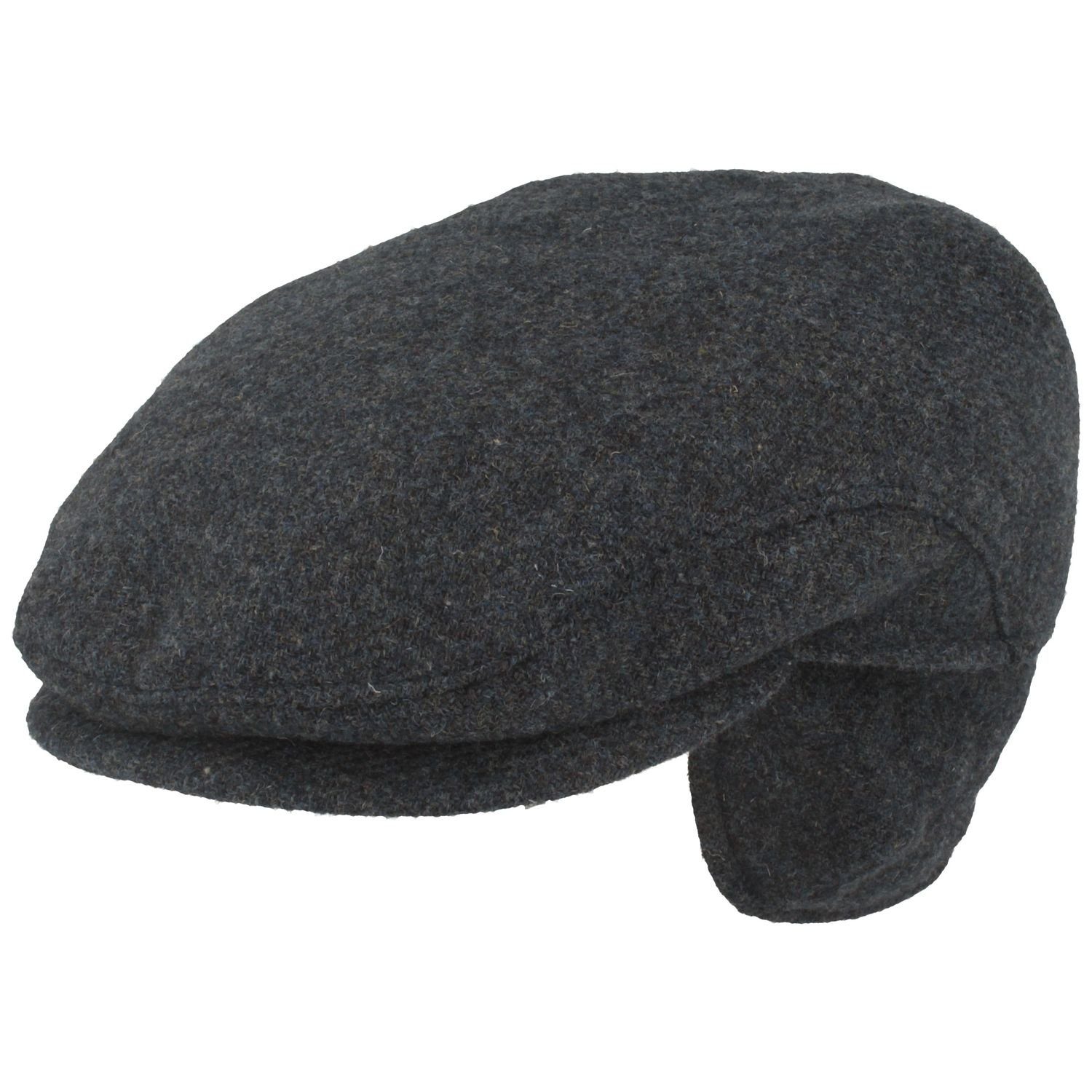 Breiter Schiebermütze Flatcap aus reiner Wolle mit Ohrenklappen 27 jeans