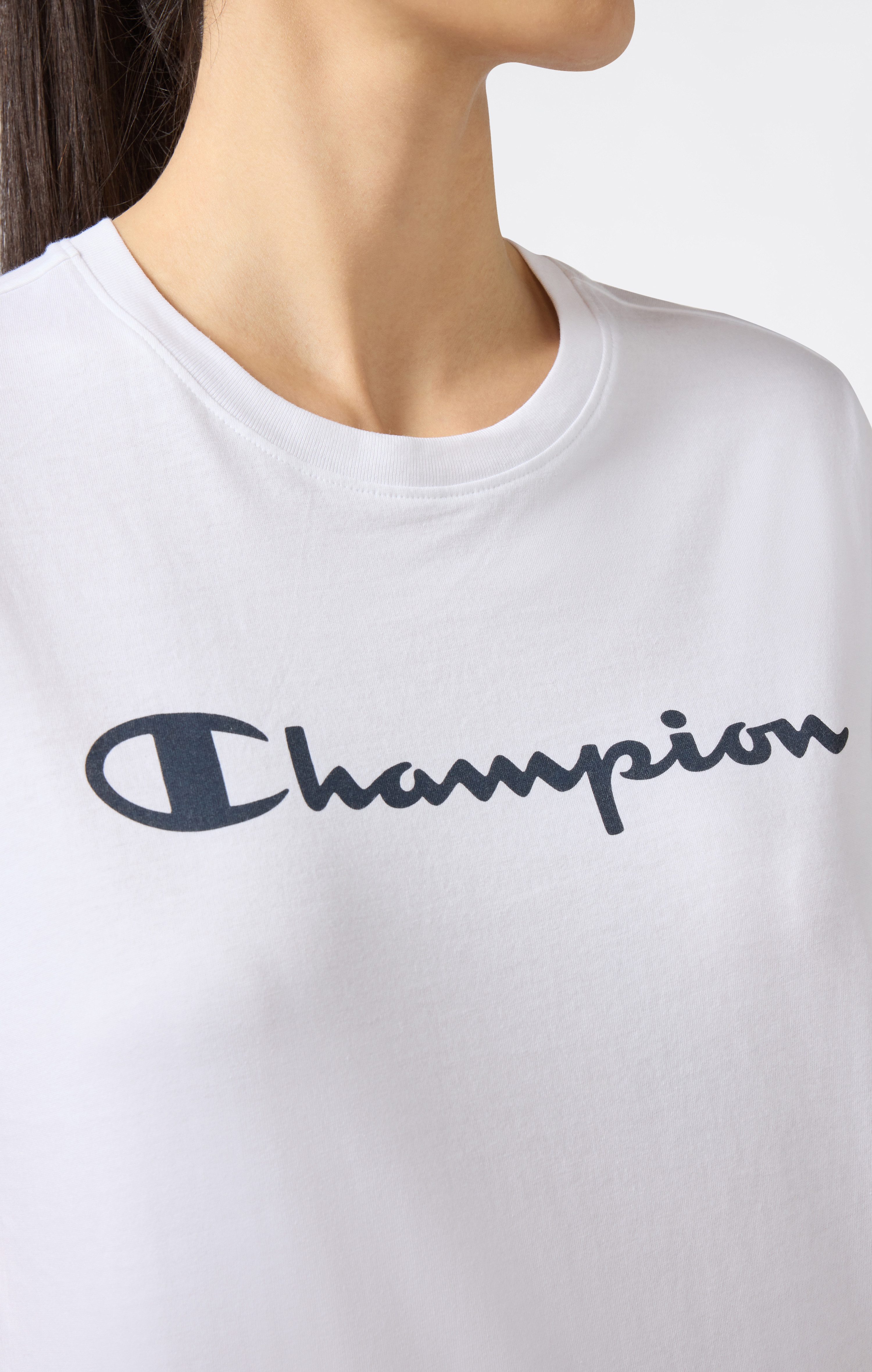 Champion T-Shirt mit Rundhalsausschnitt, Kurzarm, aus Baumwolle, klassischer Schnitt