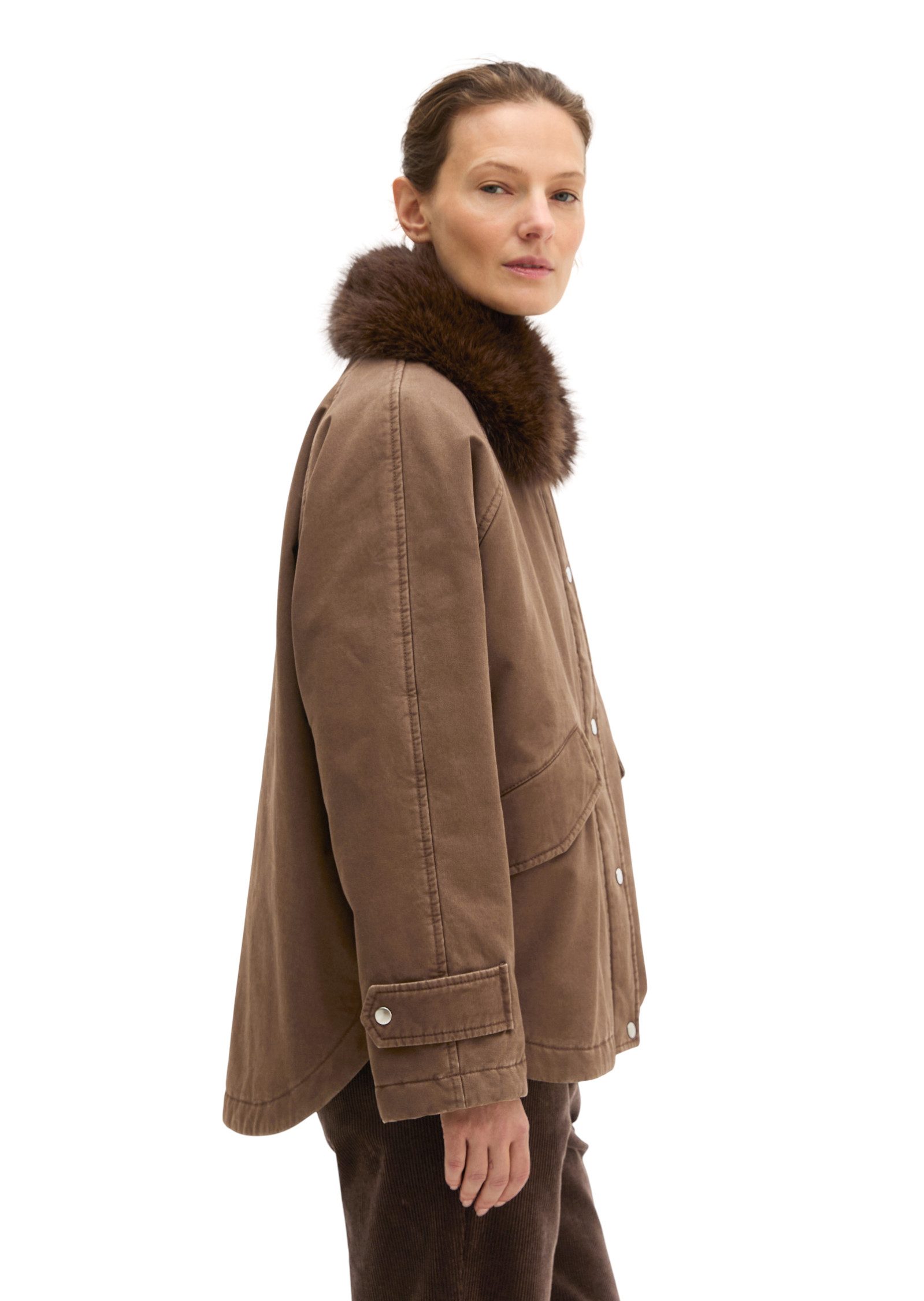 Marc O'Polo Outdoorjacke mit abnehmbarem Fake-Fur-Kragen