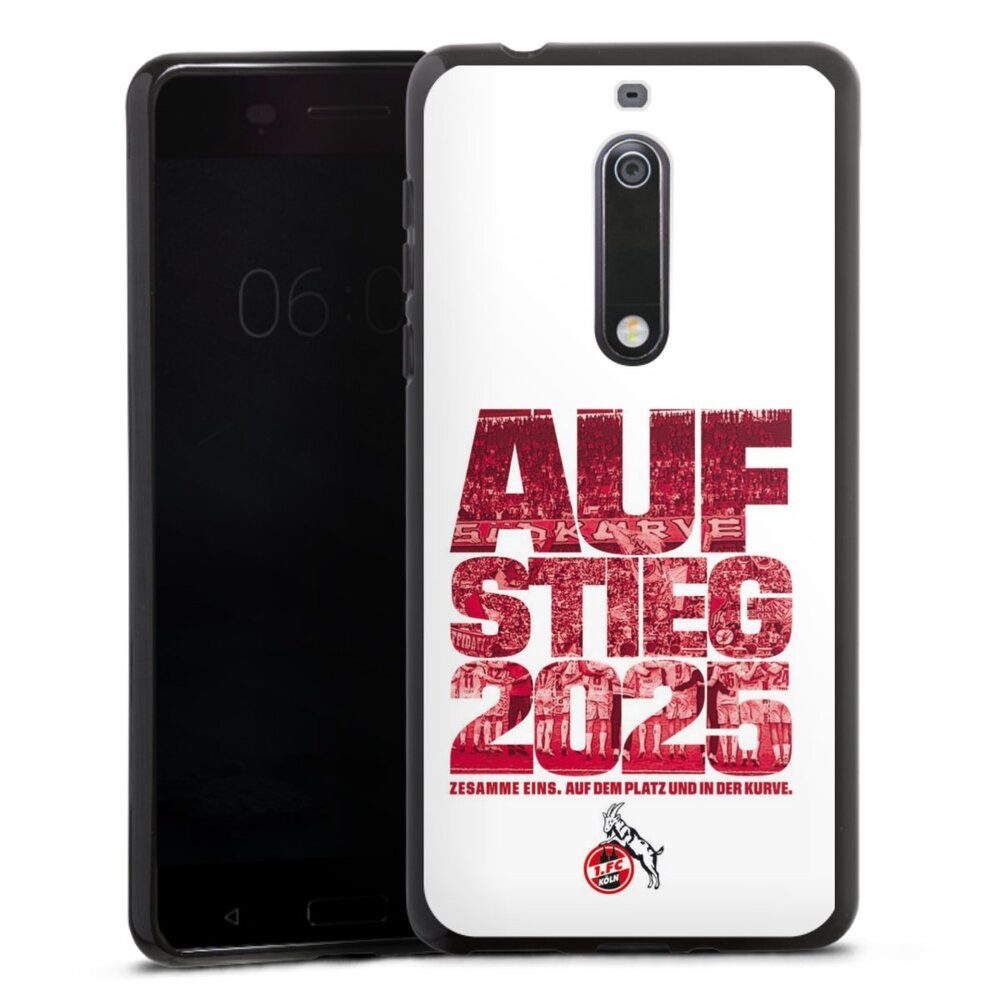 DeinDesign Handyhülle 1. FC Köln Aufstieg Offizielles Lizenzprodukt 1. FC Köln Aufstieg 2025, Nokia 5 Silikon Hülle Bumper Case Handy Schutzhülle Smartphone Cover