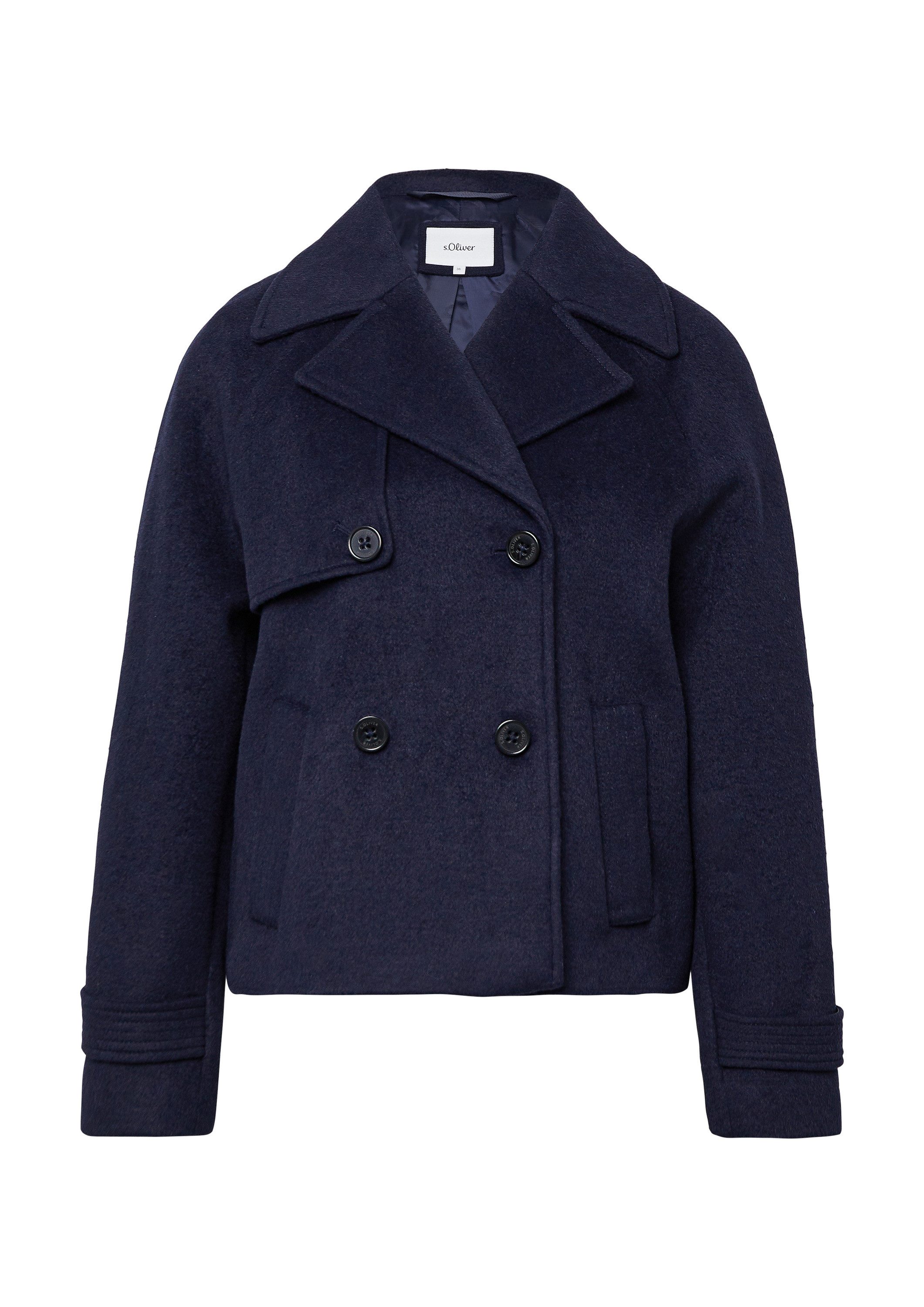 s.Oliver Funktionsmantel Outdoor-Jacke Kurze Cabanjacke aus Wollmix mit Rüc günstig online kaufen