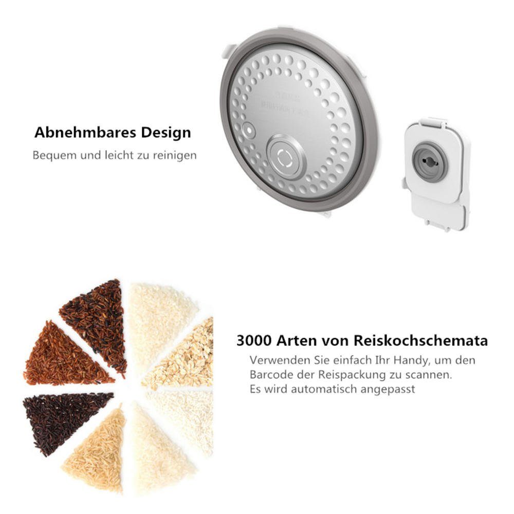 Xiaomi Reiskocher 3L, 1100 W, Intelligenter elektrischer Reiskocher Dampfgarer mit Apps-Kontroll Wärmekontrolle Speisenwärmer