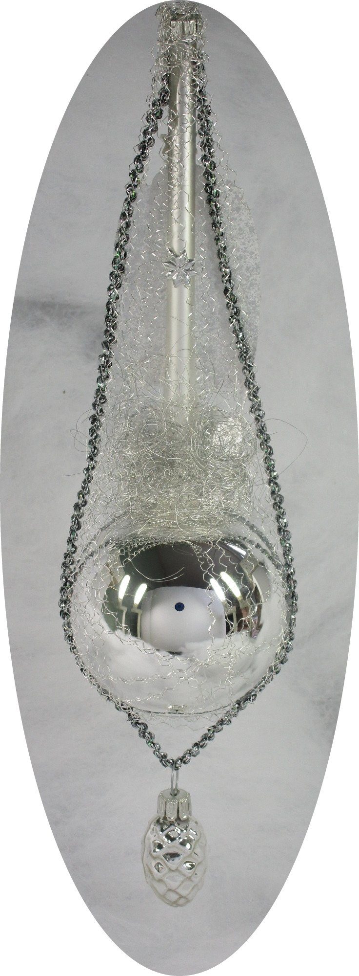 Nostalgie Christbaumschmuck Thüringen Christbaumschmuck Viktorianisches Ornament mit Engel und Zapfen (1-tlg), " Viktorianisches Ornament mit Engel und Zapfen "