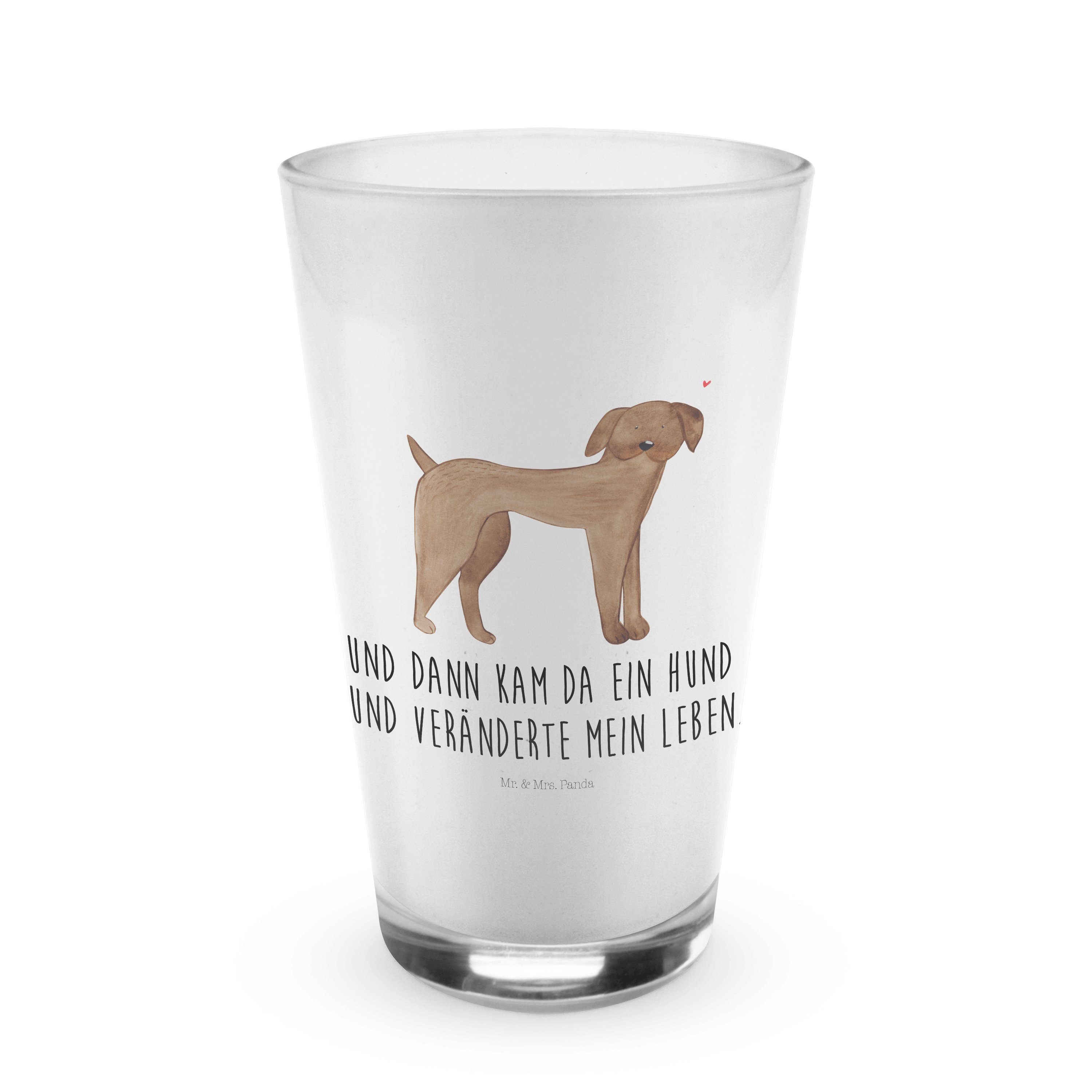 Mr. & Mrs. Panda Glas Hund Dogge - Transparent - Geschenk, Vierbeiner, Hunde, Cappuccino Ta, Premium Glas