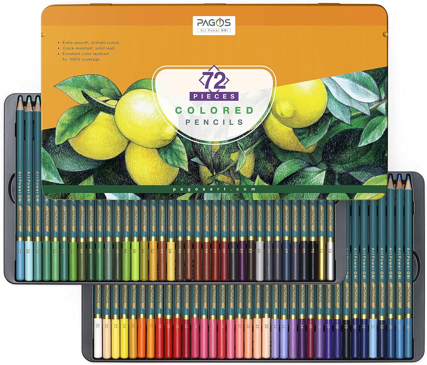 PAGOS Buntstift Pagos 72-teiliges Buntstifte-Set – lebendige Farben, (1-tlg)