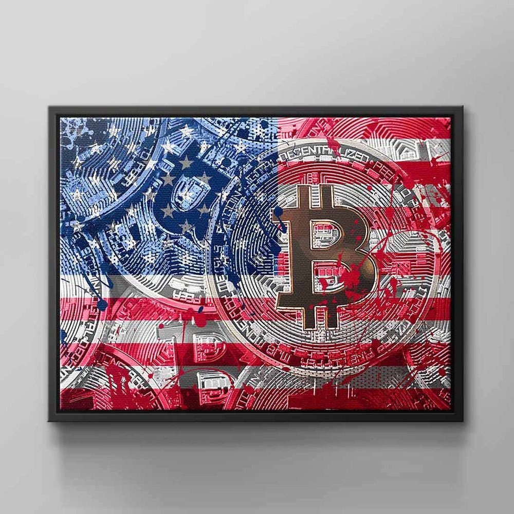 DOTCOMCANVAS® Wandbild für Leinwandbild, schwarzer Rahmen DOTCOM von Bitcoin CANVAS & Fans Crypto