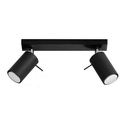 SOLLUX lighting Deckenleuchte »Deckenlampe Deckenleuchte RING 2 schwarz, 2x GU10, ca. 30x6x16 cm«
