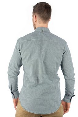 OS-Trachten Trachtenhemd Frusla Langarmhemd mit Hirsch-Stickerei auf dem Kragenriegel