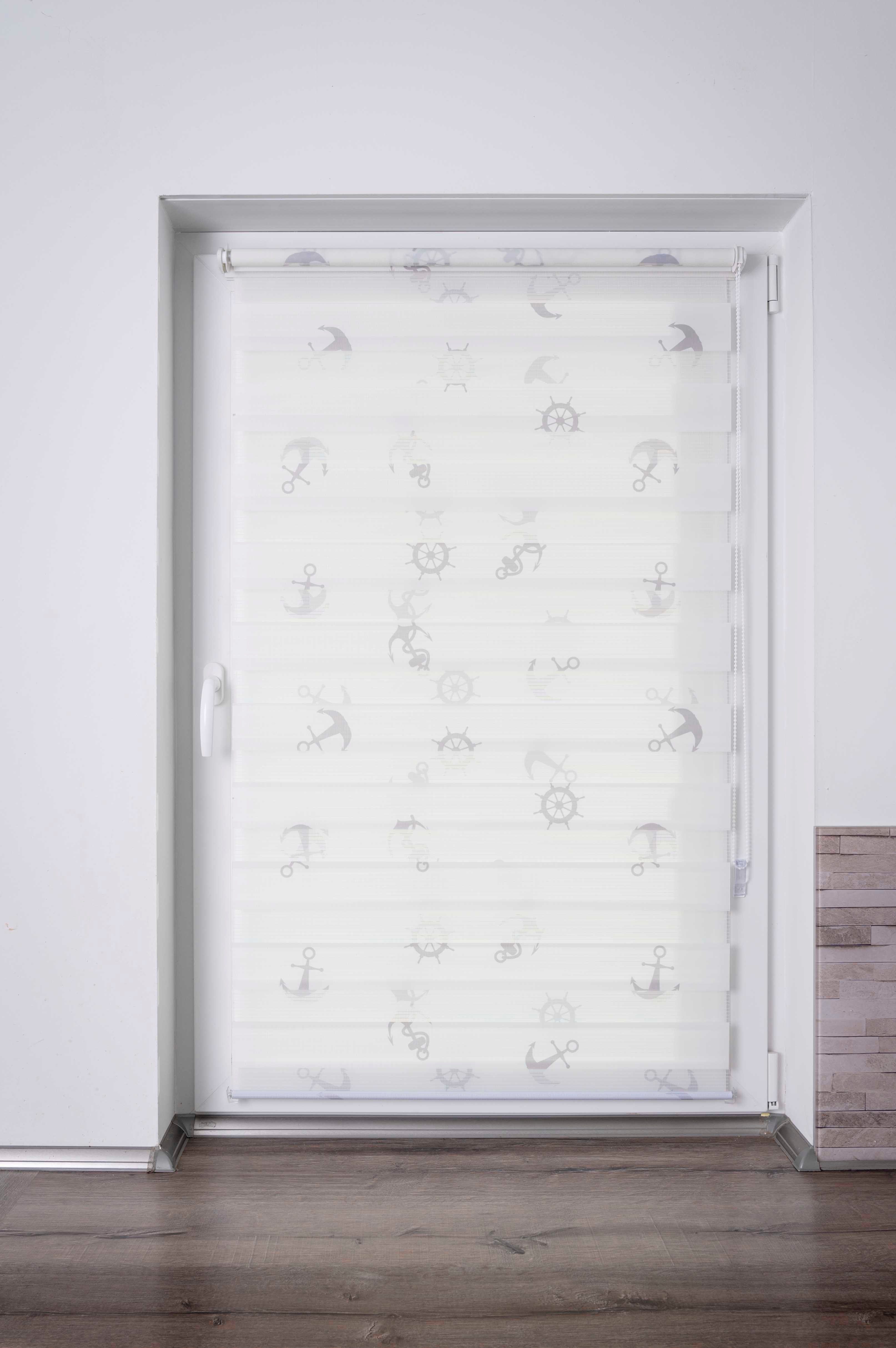 Doppelrollo MARITIM bedruckt, K-HOME, Lichtschutz, ohne Bohren ...