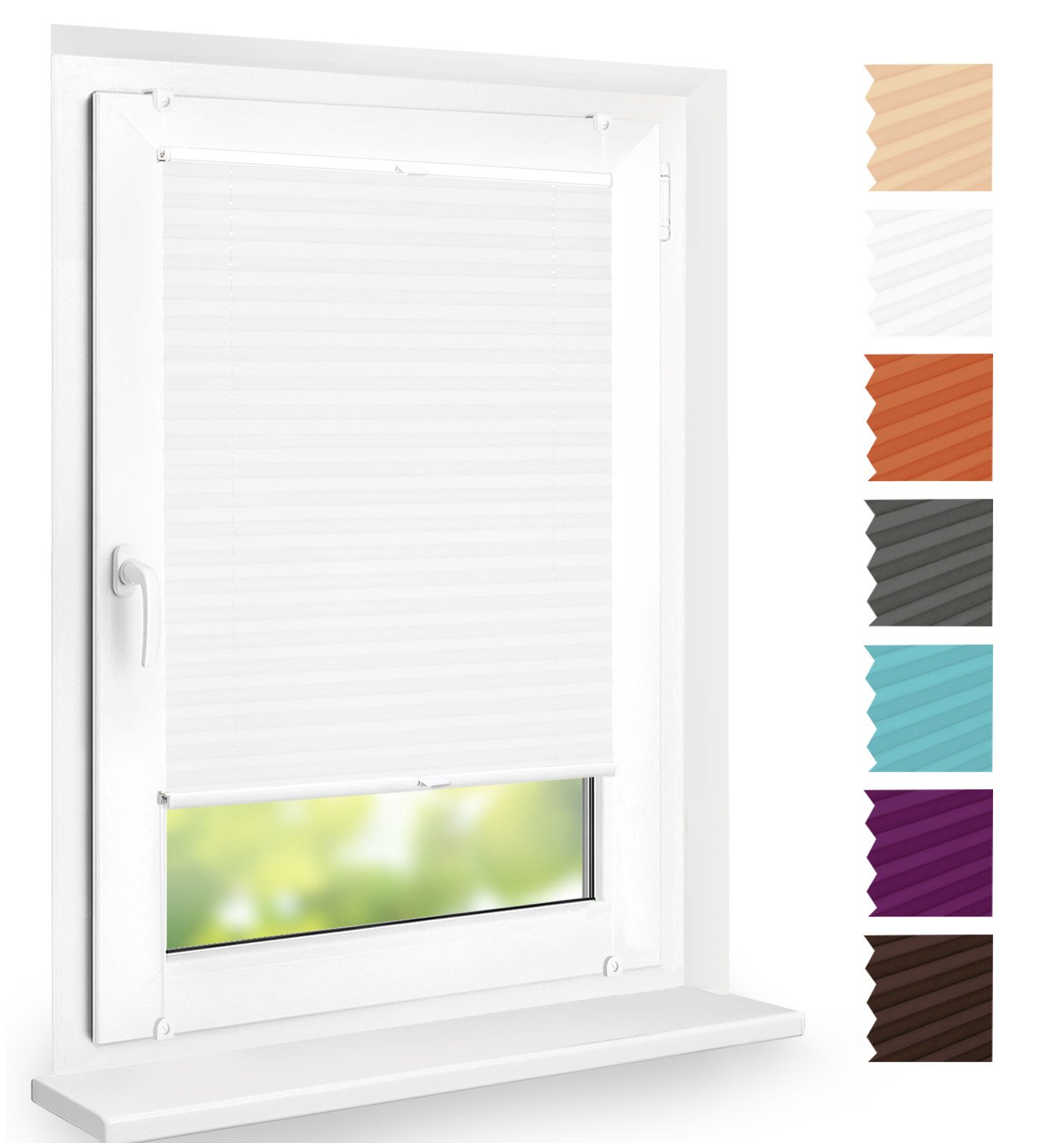 DomDeco Plissee "Calura", blickdicht, Ohne Bohren, Klemmfix, Sicht- und Sonnenschutz, ohne Bohren, Klemmfix, Fixmaß, Klemmträger