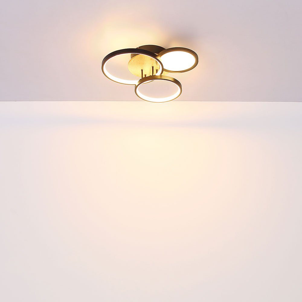 Deckenleuchte, etc-shop inklusive, LED Deckenleuchte Leuchtmittel Ringe Warmweiß, LED MDF Deckenleuchte Wohnzimmerlampe