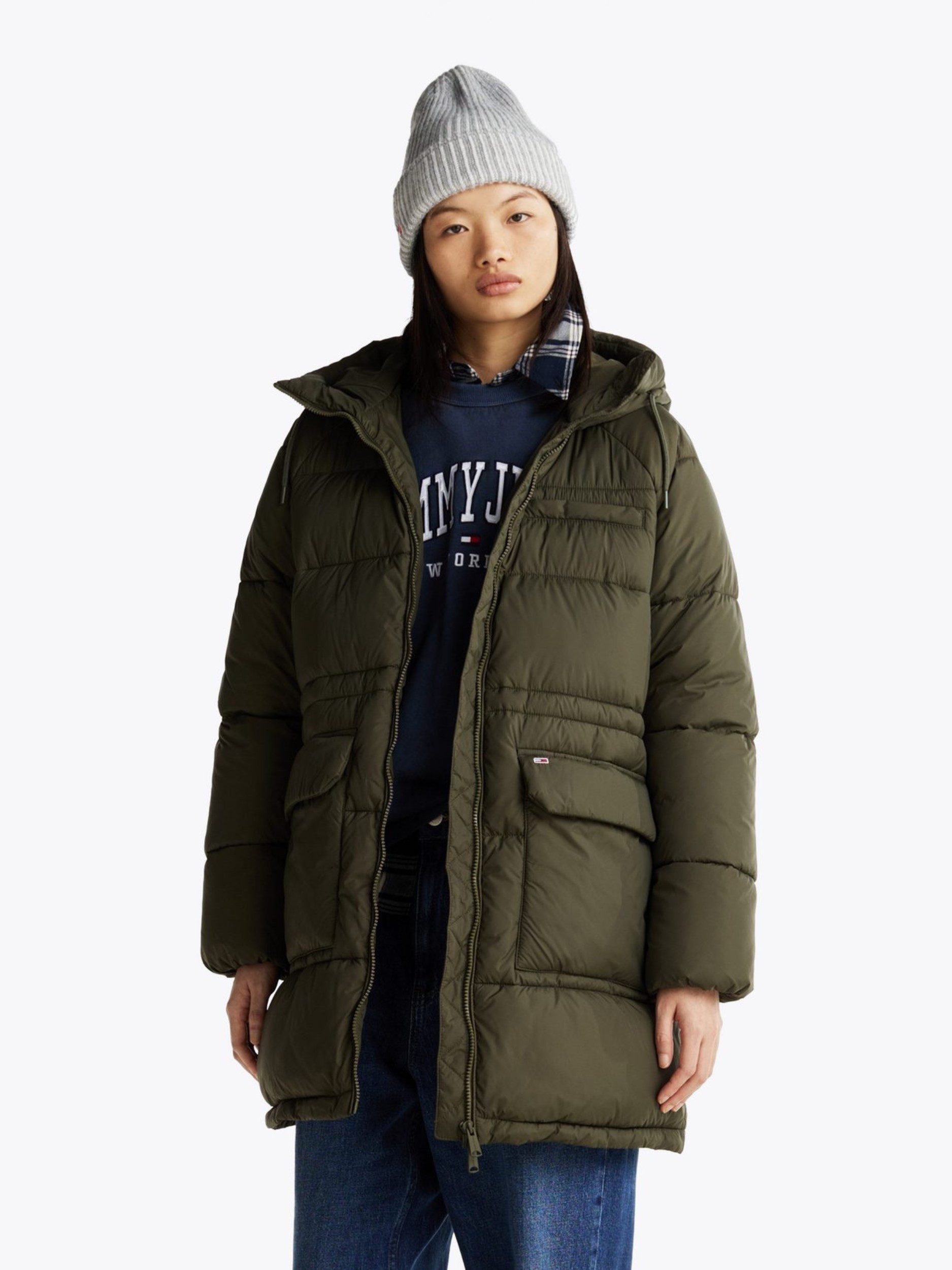 Tommy Jeans Steppjacke TJW MIDI ASPEN PUFFER mit Logostickerei