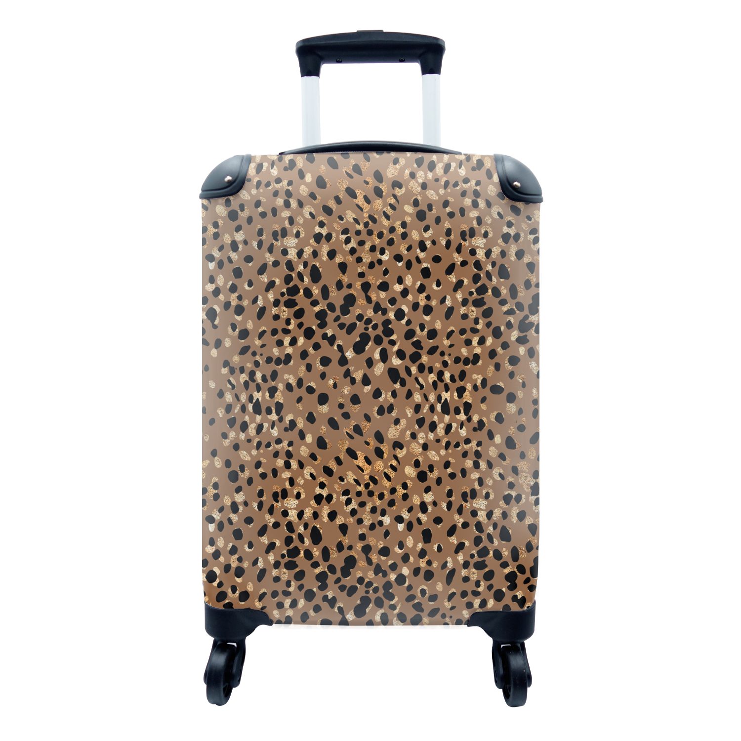 MuchoWow Handgepäckkoffer Tiere - Muster - Leopard, 4 Rollen, Reisetasche mit rollen, Handgepäck für Ferien, Trolley, Reisekoffer