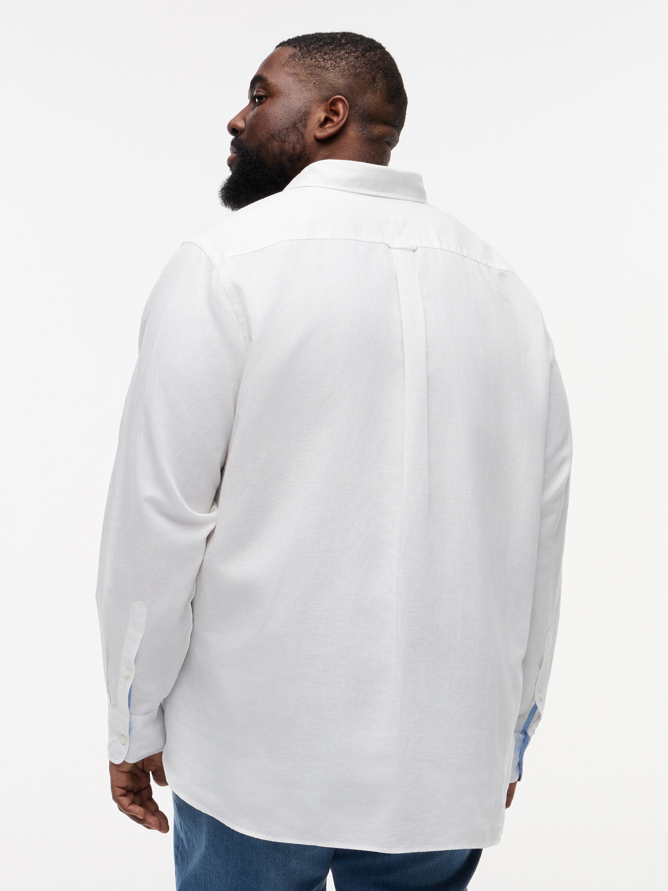 Tommy Hilfiger Big & Tall Langarmhemd BT- LINEN Große Größen Regular Fit Button-down-Leinenmix