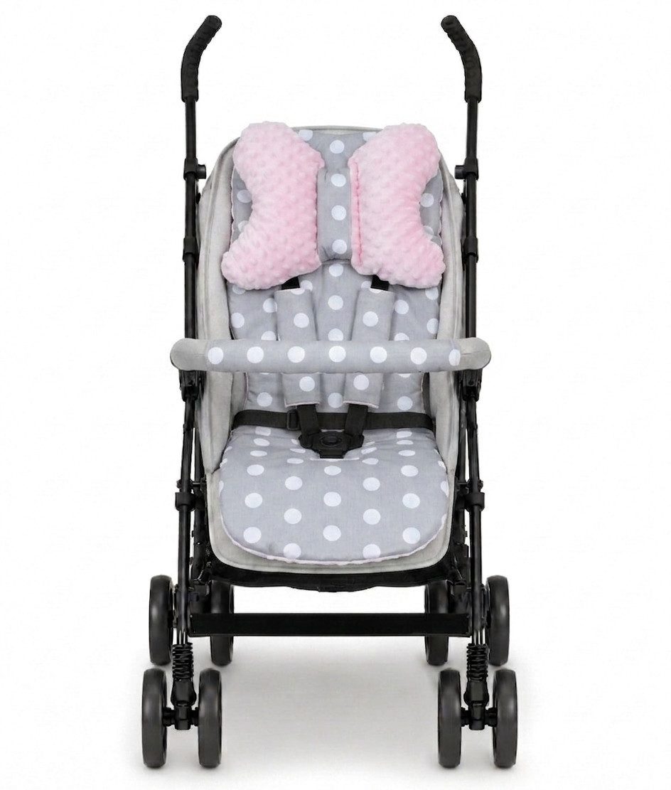 Primawela Kinderwagen-Sitzauflage für Kinderwagen 5 tlg Minky Set für Buggy Sitzeinlage Auflage