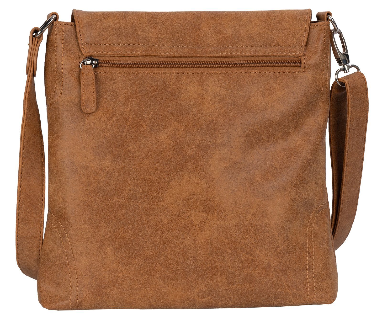 T0104, Schultertasche, STREET als Bag Handtasche Schlüsseltasche Schultertasche Umhängetasche Damentasche Street COGNAC BAG Umhängetasche tragbar
